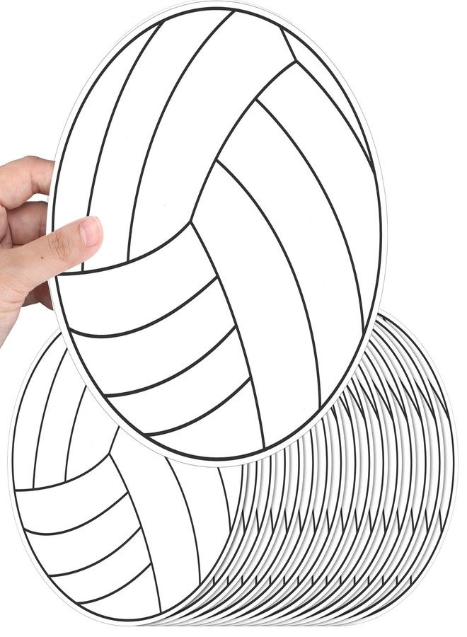 Weekgrat 36 Pcs Volleyball Decoration for Party Bump Spike Volleyball Silhouette Poster Board Decoration Paper Cutting DIY Baby Shower Birthday Large Party Essentials(5.5 Inch,Classic,White) - Image 1